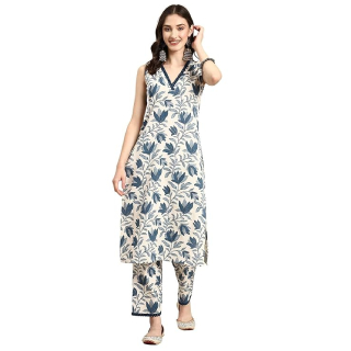 Buy Upto 90% Off On Womens Cotton Printed Straight Kurta and Pant Set
